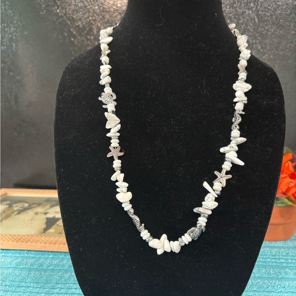 Elegant White Beaded Necklace